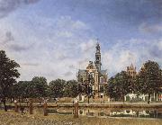 Jan van der Heyden View of the Westerkerk,Amsterdam oil on canvas